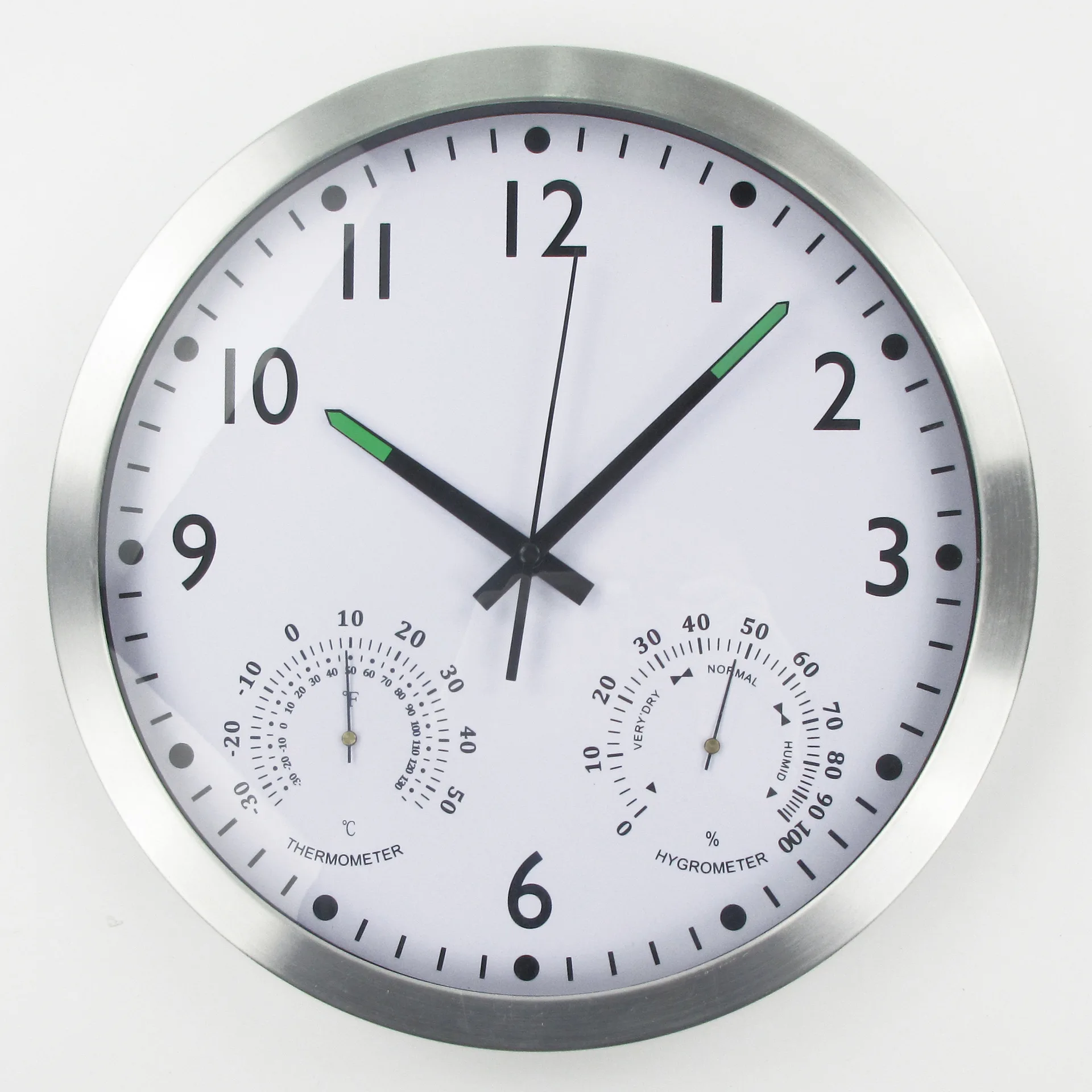 

[Manufacturers Wholesale] Fashion Metal Wall Clock Creative Night Light Clock Temperature And Humidity Time Clock