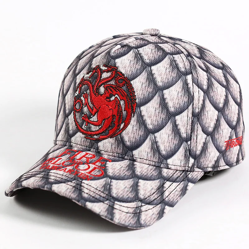 

Targaryen Fire and Blood Dragon Logo Baseball Cap Dad Hat Cotton Embroidery Unisex Snapback Caps