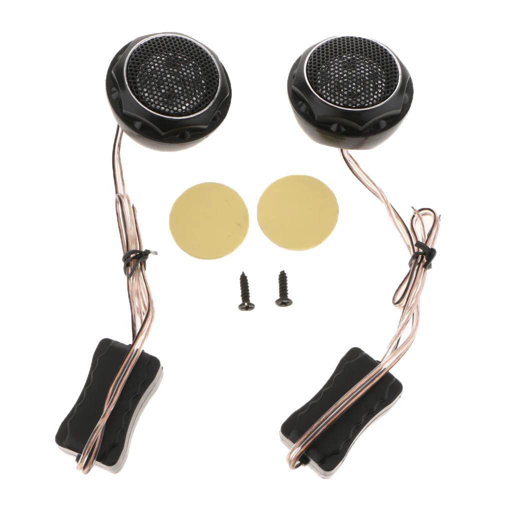 2 pc Audio Silk/Polymer Composite Dome Tweeters Kit (1 Pair, Black）