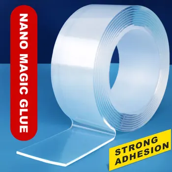 

Double Sided Adhesive Home reusable Tape For Gadgets Traceless Nano Cleanable Glue Gadget cinta magica doble cara transparente