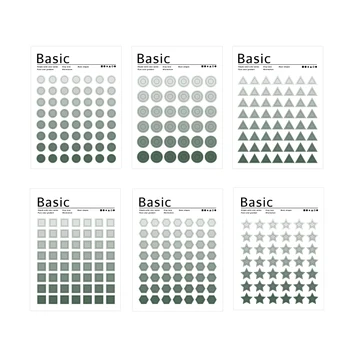 

Stickers Simple 6 Colors Feature Circle Index Calendar Remarks Gifts Planner Sticker Decorative Paper Stickers School Stationery
