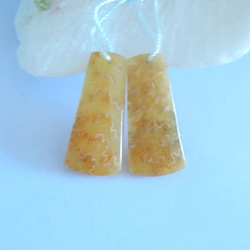 Natural Ocean jasper Gemstone fashion Earrings bead 23x12x3mm 6.3g | Украшения и аксессуары