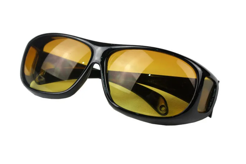 Vazrobe 2pcs/lot Night Driving Glasses Clip on EyeGlasses Frame Goggles Men Woman Driver's HD Vision Wrap Arounds TV Yellow Lens