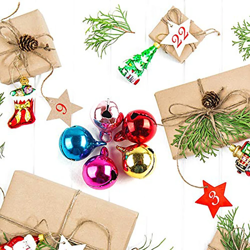 50 шт./компл. DIY Рождественские Подвески для колокольчиков подвески Jingle железа цветастые свободные бусины крошечные колокольчики украшения