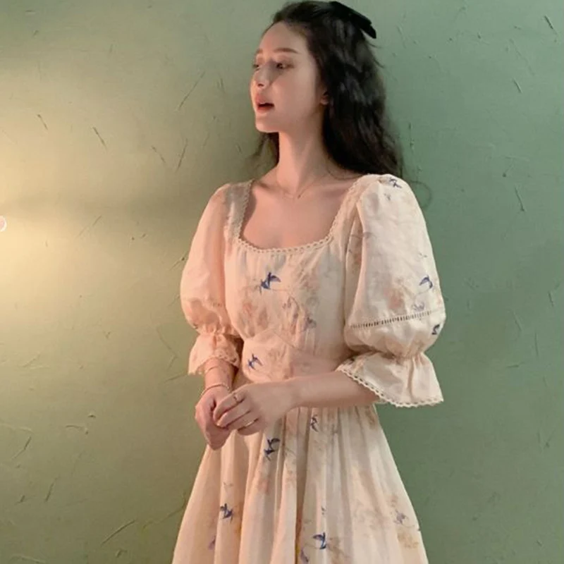 Женское винтажное платье феи Элегантное Длинное во французском ретро стиле с