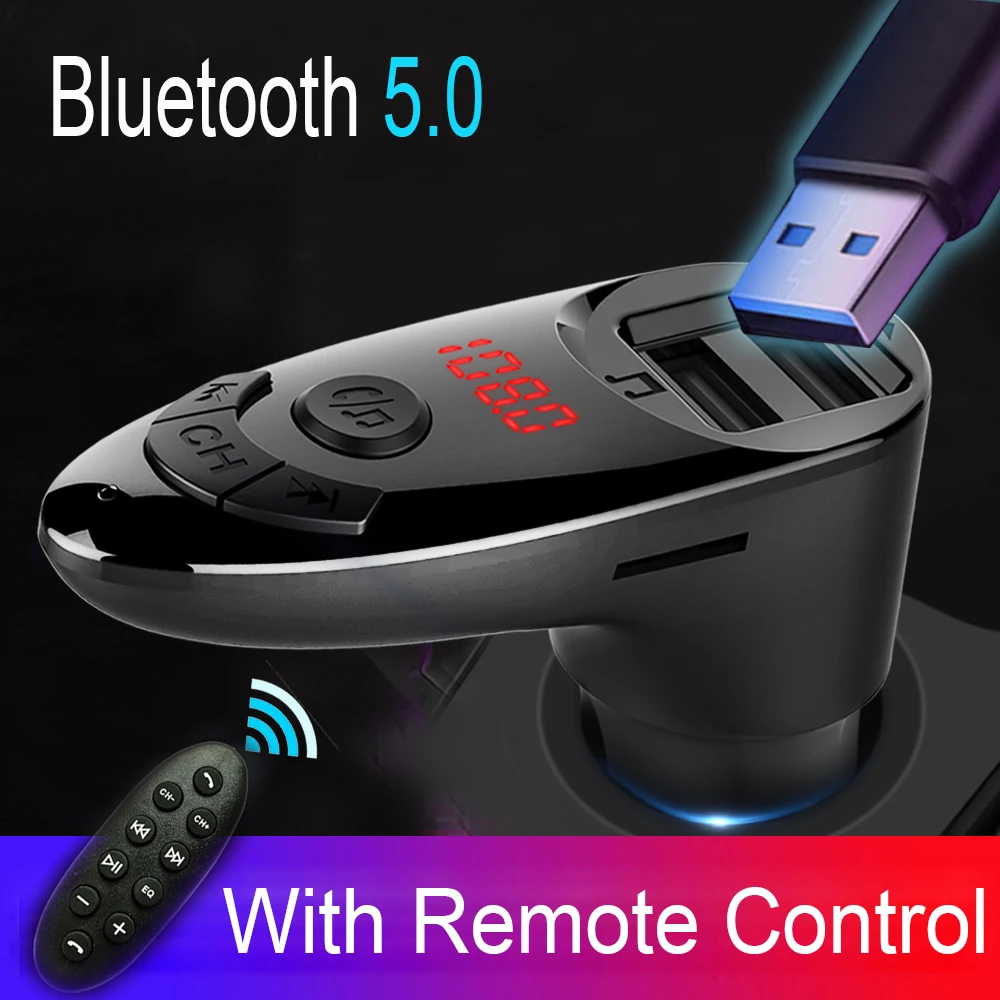 JINSERTA автомобильный fm-передатчик модулятор Bluetooth 5,0 автомобильный комплект Авто Аудио MP3 плеер 2.4A двойной USB зарядное устройство TF U диск музыкальный приемник