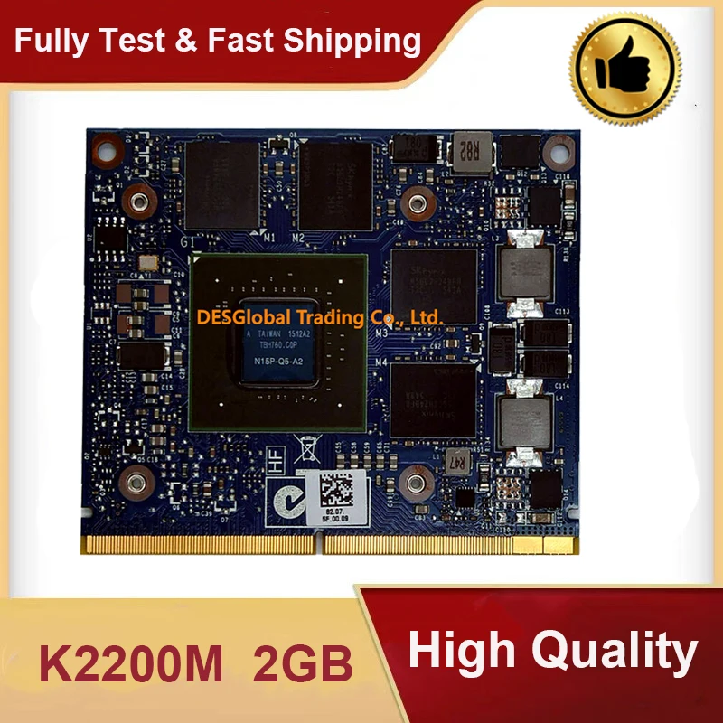 

Original K2200M K2200 N15P-Q5-A2 2GB CN-0XFDRD Graphic Video VGA Card For Dell M4700 M4800 HP ZBook15 G1 8750W 8770W Fully Test