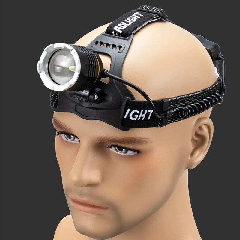 Lampe Frontale LED XHP50 - Zoom Télescopique, Rechargeable USB Type-C - NEUVE