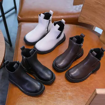 

2020 Autumn/Winter Plush Children Snow Boots Boys Girls Martin Shoes Fashion Brand Soft Leather Warm Kids Boots Baby Sport Shoes