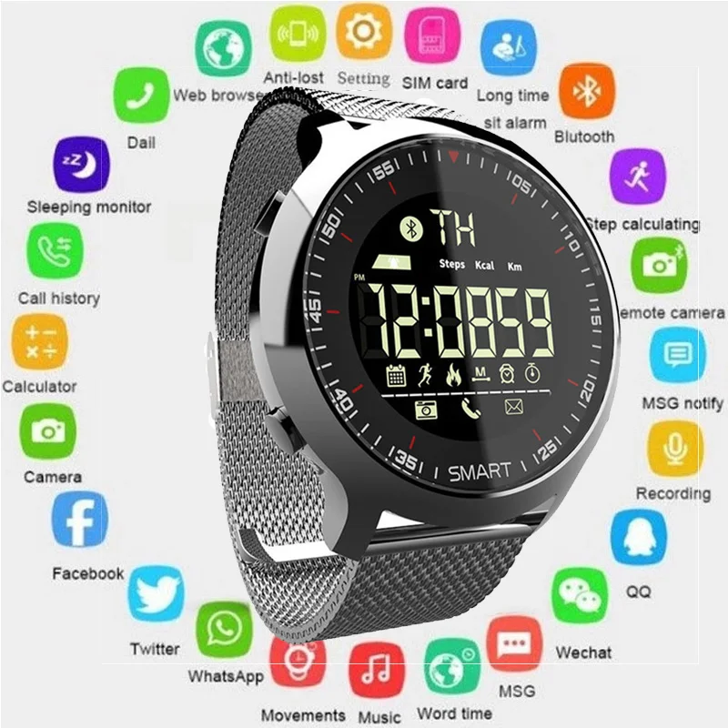 

2019 Sport Watch Bluetooth Waterproof Men Smart Watch Digital Ultra-long Standby Support Call And SMS Reminder SmartWatch PK Q8