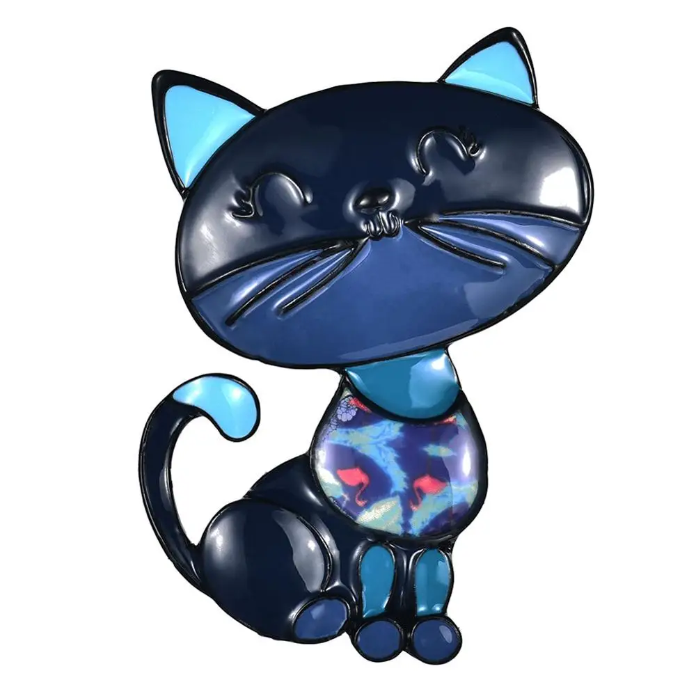D& Rui ювелирные изделия желтый Namel Cat дизайнерские Броши для женщин брендовые аксессуары Детская Брошь на хиджаб девушки платье пальто шпильки - Окраска металла: color3