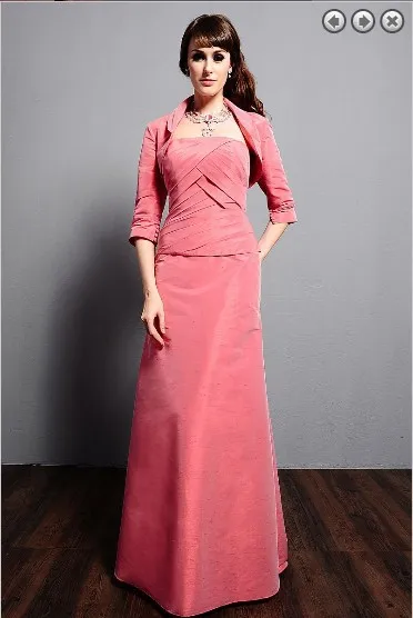 Same as picture Макси платья размера плюс vestidos формальные свадебные платья с длинным рукавом для матери невесты платья с жакетом - Цвет: Same as picture
