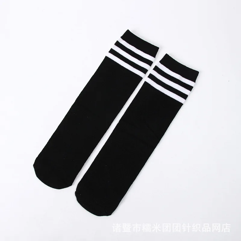 White Striped Детские Полосатые гольфы для футбола, спортивные носки, длинные хлопковые Школьные носки, носки в японском стиле для мальчиков и девочек - Цвет: White Striped