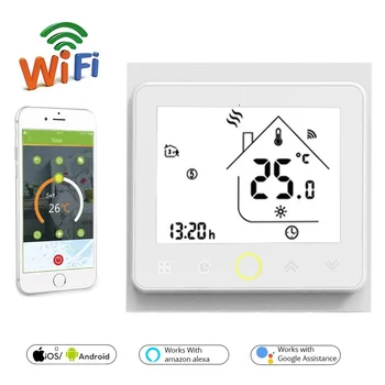 

AC95~240V White Smart WiFi Thermostat Temperature Controller for Electric Floor Heating with Alexa Google Home