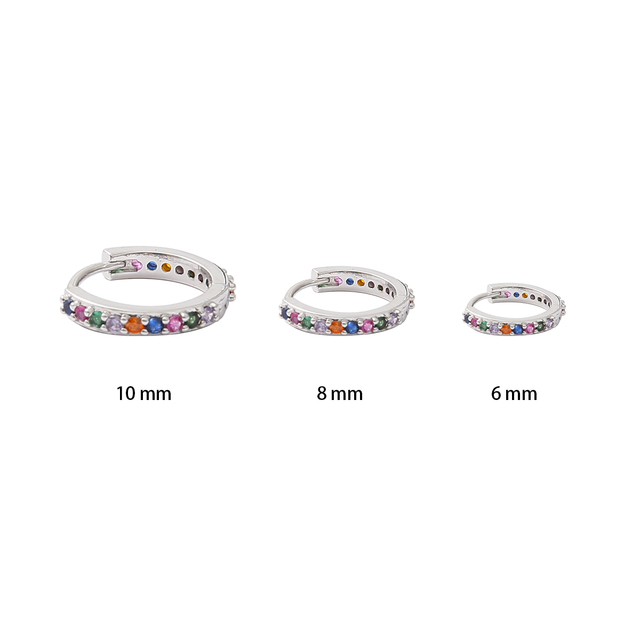 6mm/8mm/10mm Zircon CZ Hoop Earrings Nose for Women Gold/Rose gold Small Round Earrings Fashion Body Jewelry