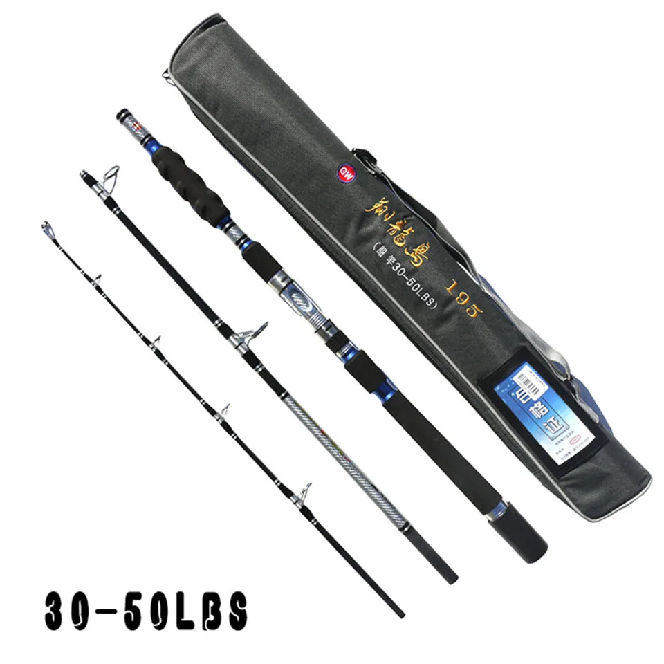 Vara de Pesca Fiação de Carbono Vara de Barco Pole para Seafishing Jigging Lento C.w. Superhard Alta Rock 70-250g 1.8-2.1m