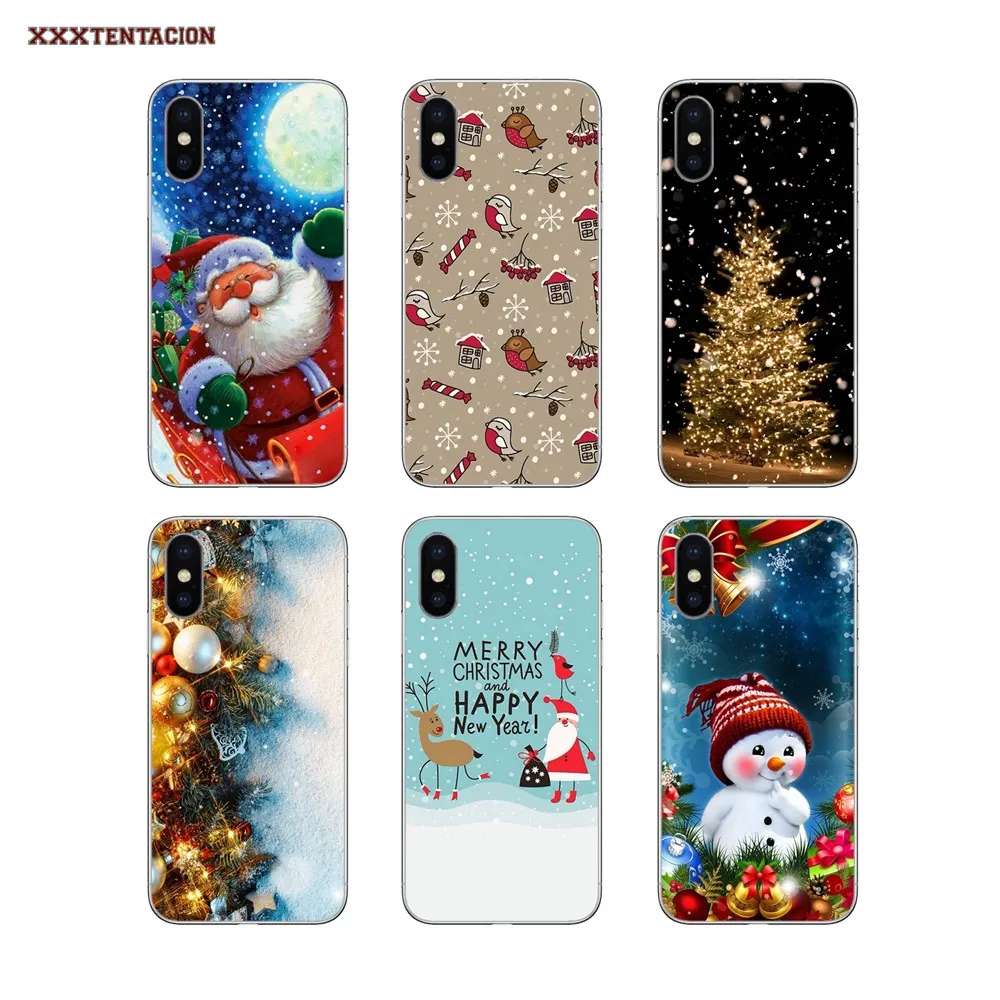 Мягкий прозрачный чехол для Motorola Moto X4 Z G G2 G3 G5 C E4 E5 G5S G6 Z2 Z3 Play Plus чехлы с Санта
