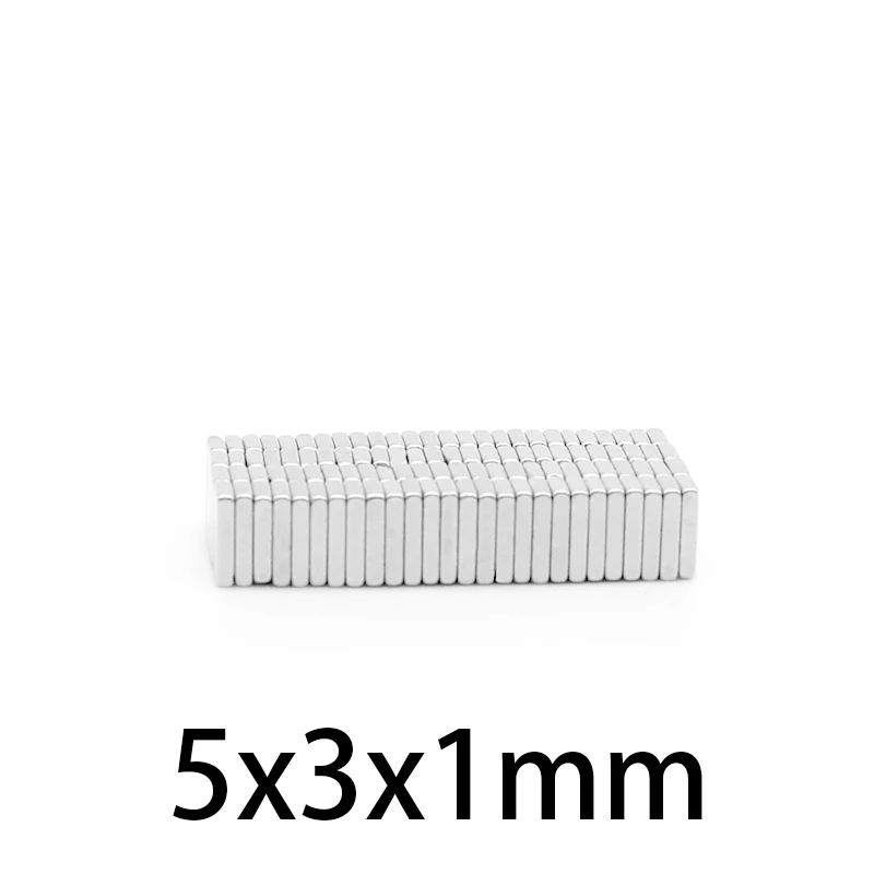 

50-2000pcs 5x3x1mm N35 Rectangular magnet Super Strong Neodymium magnet 5*3*1mm NdFeB magnet 5mmx3mmx1mm