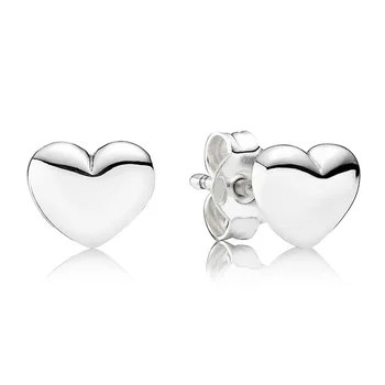 

Baofu New 925 Sterling Silver Ear Studs Simple Heart-shaped European Aboriginal Earrings Ladies Gift High Jewelry