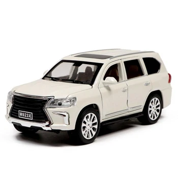 

Metal car "Jeep", doors open, hood, trunk, inertia, white
