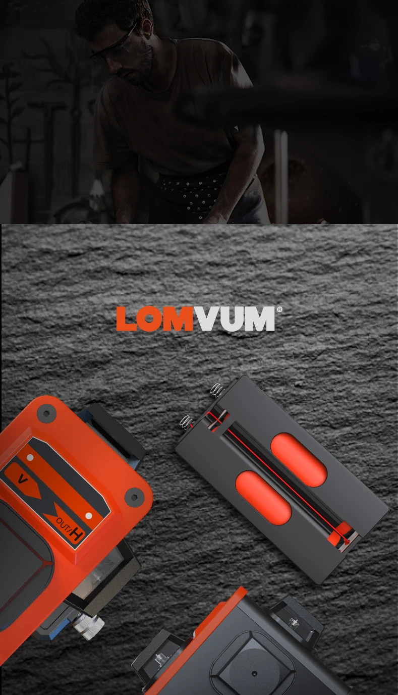 LOMVUM 12 линий 3D Osram лазерный уровень самонивелирующийся 360 degre горизонтальный и вертикальный крест лазерный рычажный штатив