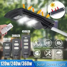 Smuxi 30000LM 120W/240W/360W Solar Street Light 150/300/500 Grey Outdoor High-brightness Lamp Motion Sensor Remote control IP65