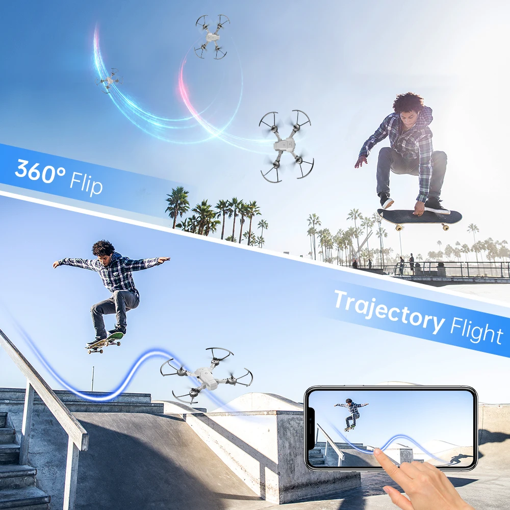 US $325.00 Mini Drone Snaptain A10 Quadcopter Foldable Drone 720p Hd Camera Fpv Wifi Rc Voice Control Gesture Control3dflipschristmas Gift