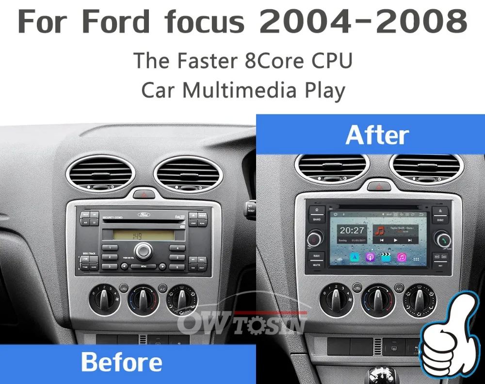 Discount 5 USB Port Octa Core Android 9.0 Car DVD Player For Ford Mondeo Focus Fiesta Transit Galaxy Fusion C-MAX S-MAX C S MAX Car Radio 8