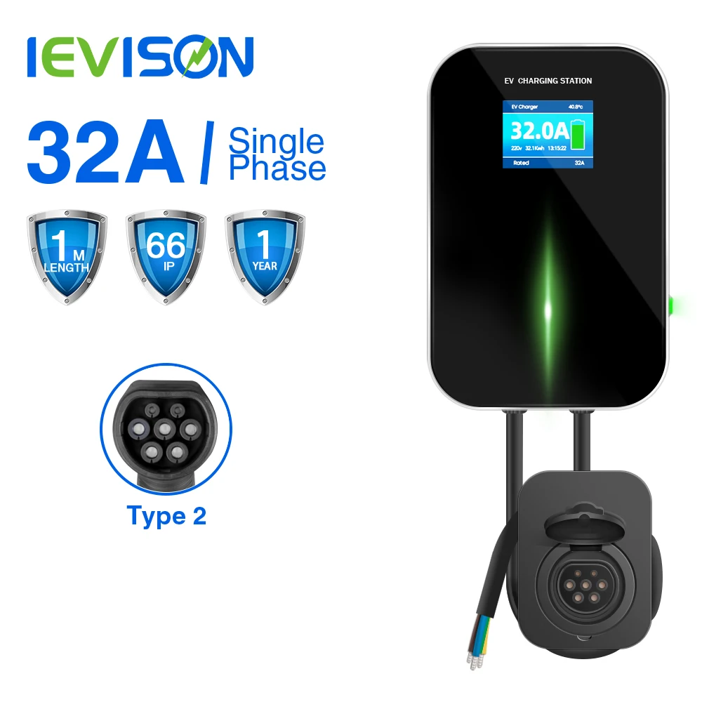 32A Single Phase EV Charger Electric Vehicle Charging Station Wallbox with Type 2 Socket IEC 62196-2 for Mercedes-Benz MINI