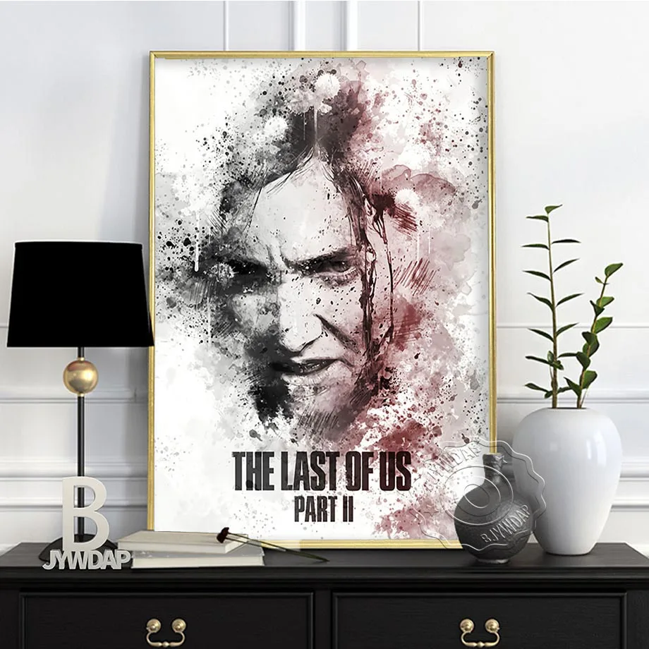 Custom Canvas Wall Decor Joel Ellie Poster The Last Of Us Wallpaper Black  And White Wall Sticker Mural Bedroom Decoration #0577# - AliExpress