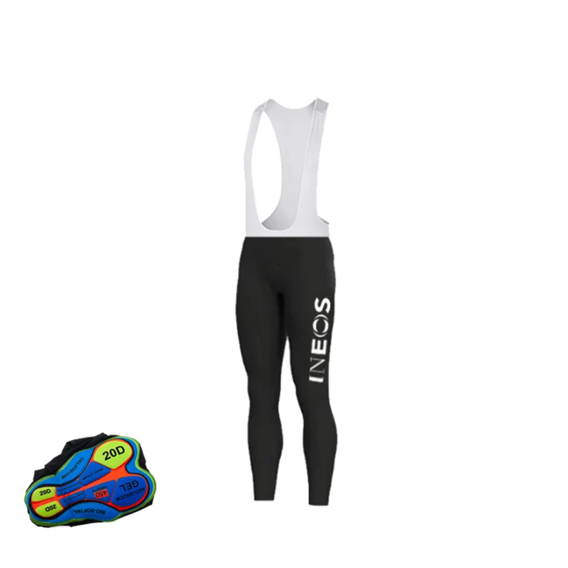 MTB Pants with 20D Gel Men's Cycling Long Pants with Bib MTB Bicycle Cycle Tights Trousers Bike Padded Gel Pad Stirrup