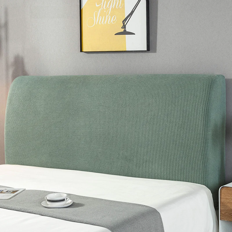 Stretch Universal Bed Headboard Cover Square Jacquard Slipcover for Bedroom