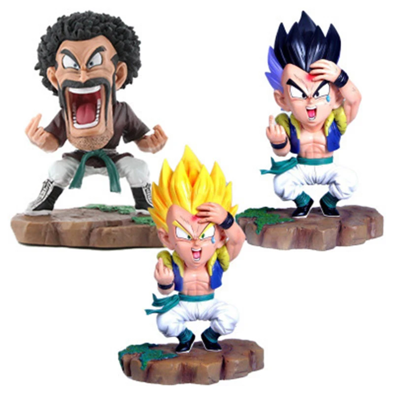 

12cm Anime Dragon Ball Gotenks Hercule Ultimate Bot Cell Complete Body Erect Middle Finger Cell Action Figure PVC Model Toy