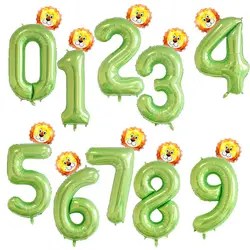 40 дюймов светло-зеленый 1-й номер шары голова животных с днем рождения вечерние украшения Дети душ сюрприз globos
