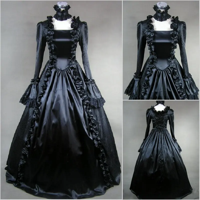 Винтажное милое платье лолиты, кружевное платье с расклешенными рукавами, длинное платье в викторианском стиле, кавайное платье лолиты в готическом стиле для девочек