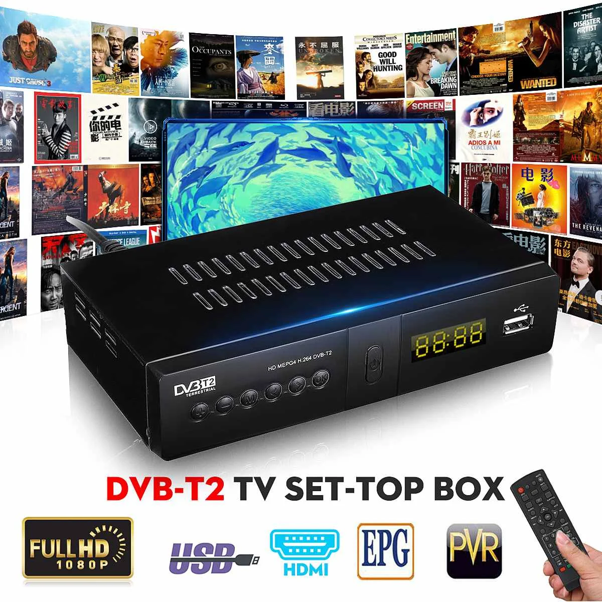 ЕС Plug DVB-T2 HD 1080P 110-240 в домашний ТВ ресивер телеприставка аудио видео цифровой ТВ приемник сигнала спутниковый ТВ приемник