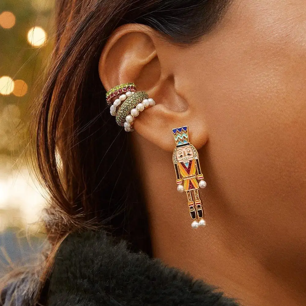 

Best lady Boho Crystal Christmas Drop Earrings for Women Santa Claus Snowman Snowflake Wedding Holidays Drop Dangle Earring Gift