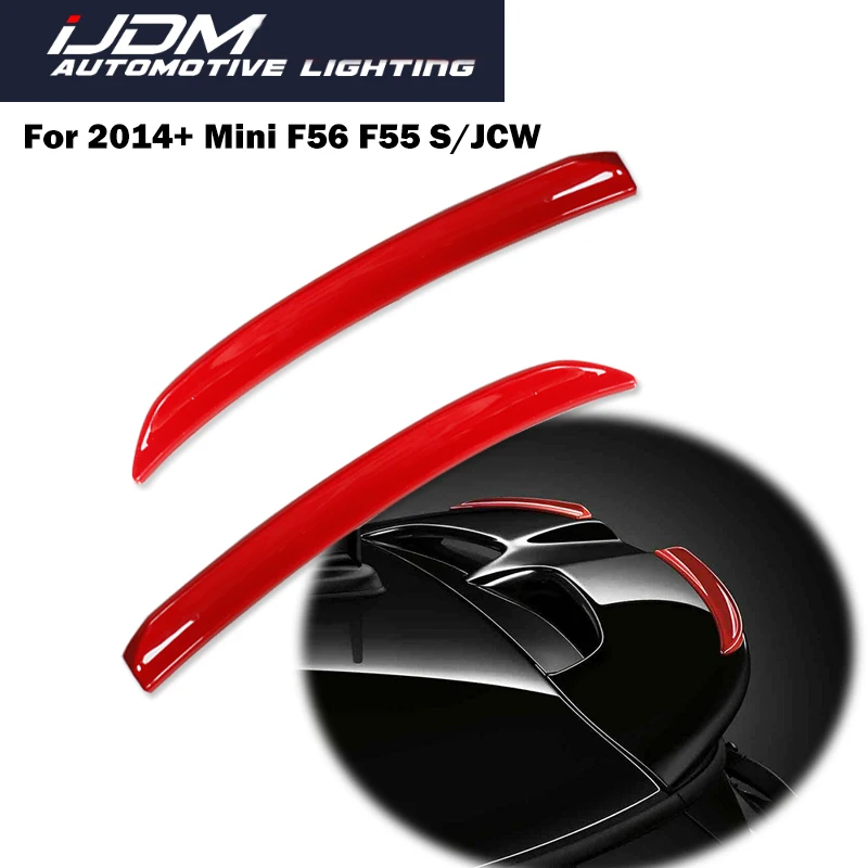 

iJDM Brand New Sport Red/Carbon Fiber Pattern Style Black Color JCW Spoiler Extenstion Lip Fins for mini cooper F56 F55 S / JCW