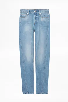 

2020 New Women Niche Denim Pants High Waist Straight Jeans Trousers Female Clothing