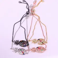 6 шт, ананас форма cz микро проложить соединитель звено цепи браслет для женщин девочек