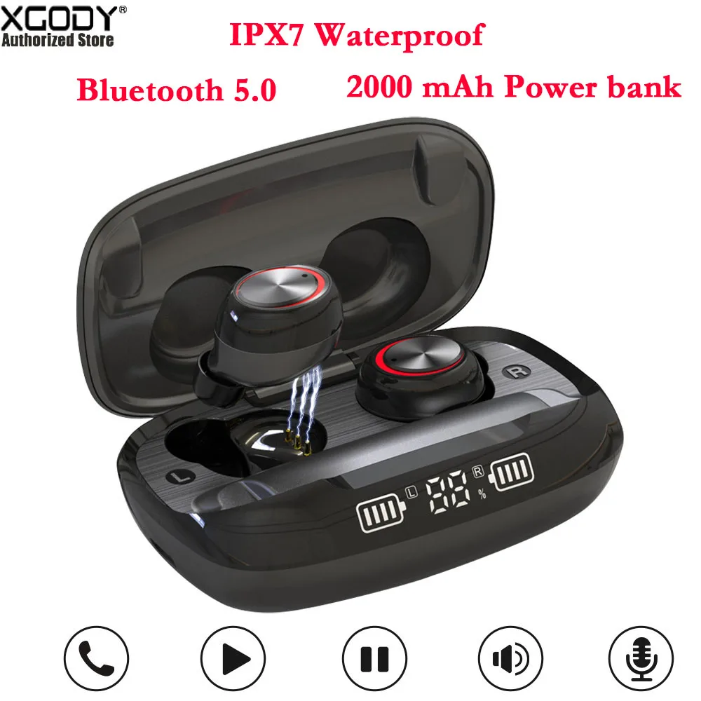 H02 5 0 Bluetooth беспроводные наушники IPX7 TWS водонепроницаемые 3D стерео спортивные с