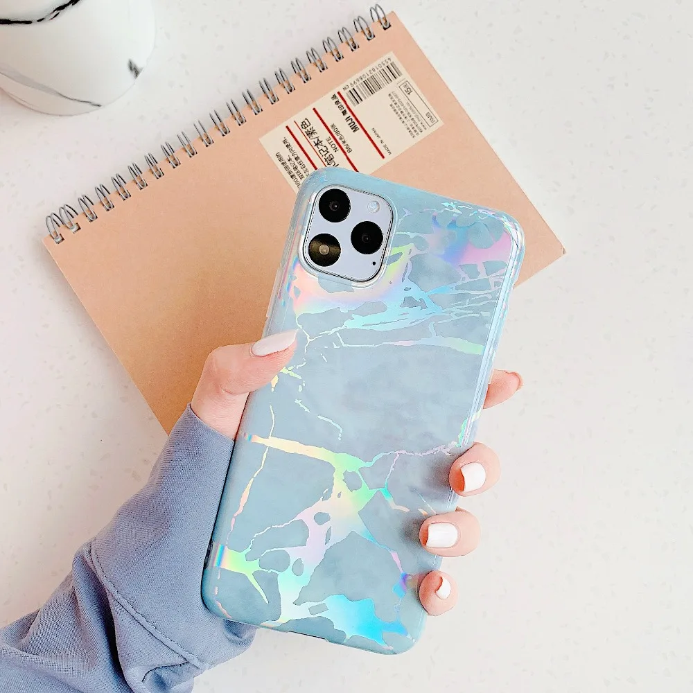 Case For iPhone 11 Pro Max 11 Pro Cover Luxury Shiny Laser Crack Marble Gradient Funda For iPhone X Xr Xs Max 6S 7 8 Plus Cases (5)