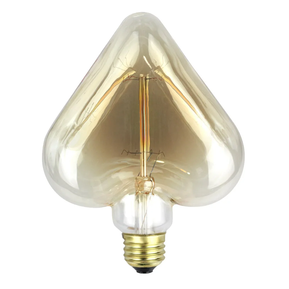 Peach Heart Tungsten Antique Lamp Peach Heart Restaurant Holiday Creative Retro Decorative Lights 110V 40W E27