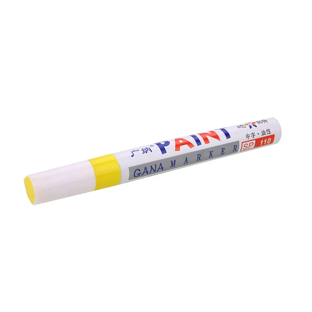 Ручка для ремонта царапин, маркер для автомобиля, маркер для ремонта, ручка для удаления краски, маркер, ручка для протектора шин, водонепроницаемая металлическая шина - Цвет: Цвет: желтый