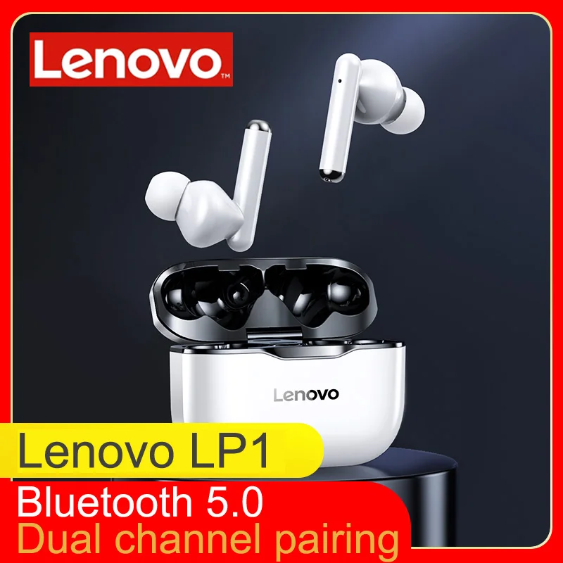 NEW Original Lenovo LP1 TWS Wireless Earphone Bluetooth 5.0 Dual Stereo Noise Reduction Bass Touch Control Long Standby 300mAH|Bluetooth Earphones & Headphones| - AliExpress