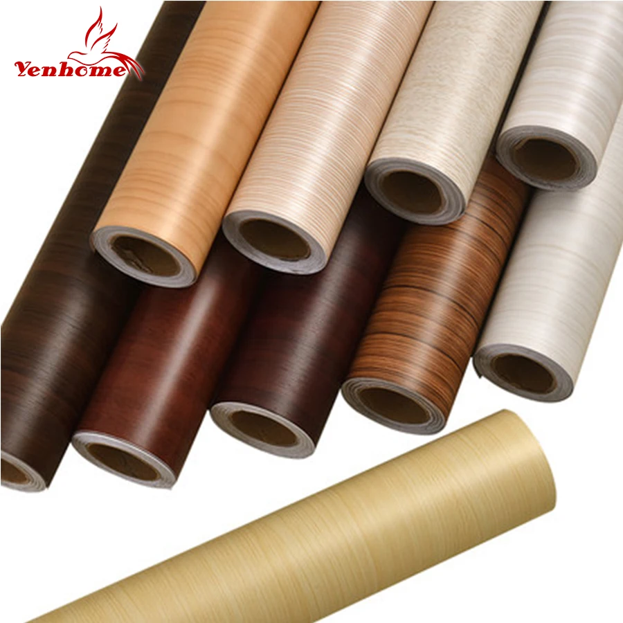 PVC Wallpaper Wrap Decorative-Film Desk-Door Furniture Vinyl Wood-Grain Self-Adhesive
