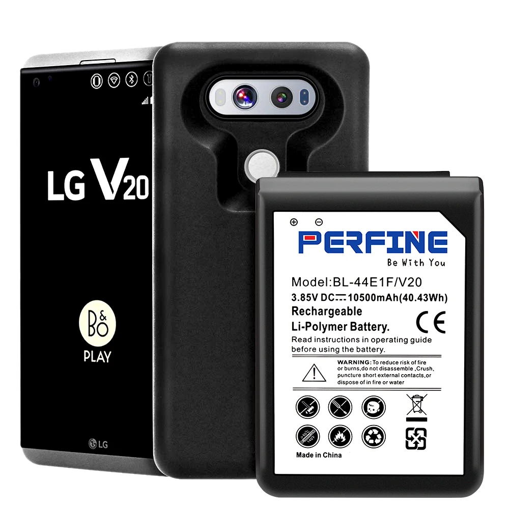 

V20 Battery 10500mAh BL-44E1F With Protective Case For LG V20 H990DS VS995 US996 LS997 H910 H918 bl 44e1f Extended Battery