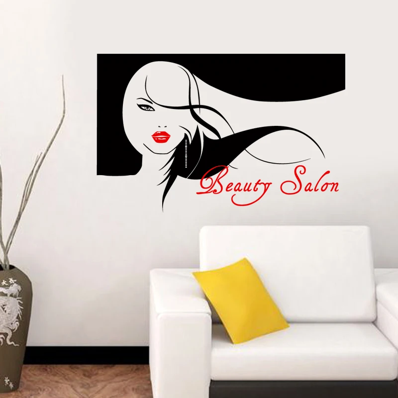Hair Salon Sticker Beauty Salon Sex Girl Decal Haircut Posters Vinyl Wall Art Decals Decor Windows Decoration Mural M0020