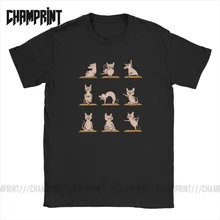 Мужские футболки для йоги с изображением кота сфинкса, хлопковые топы для тренажерного зала с мультипликационным принтом животных, забавная футболка с коротким рукавом, футболка 6XL