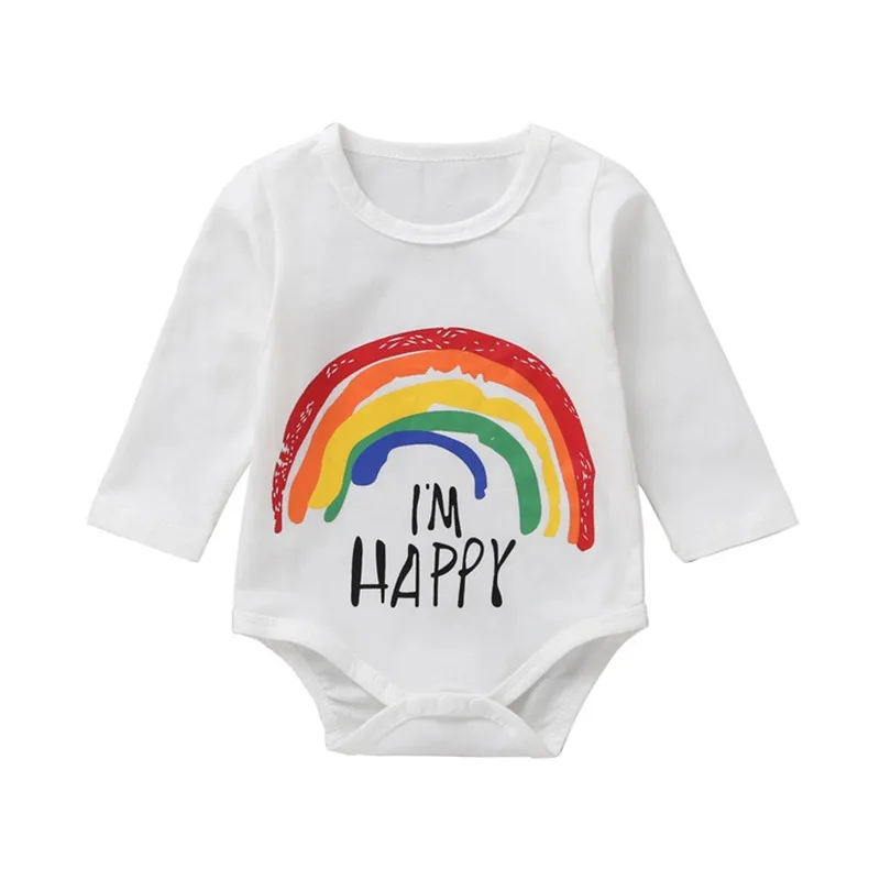 

Baby Rainbow Print Long Sleeve Bodysuit Baby Boy Girl Autumn Winter Clothes Fashion 100% Cotton Onesie Bebe New Born Jumpsuits